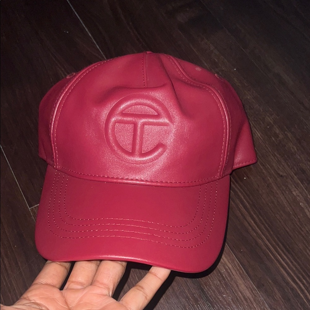 Telfar Bold Red Leather Cap